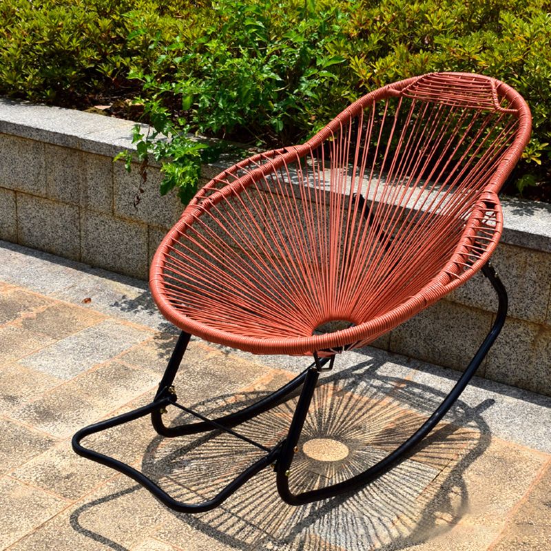 Modern Single Outdoor Rocking Chair Rattan Rocking Chair for Leisure