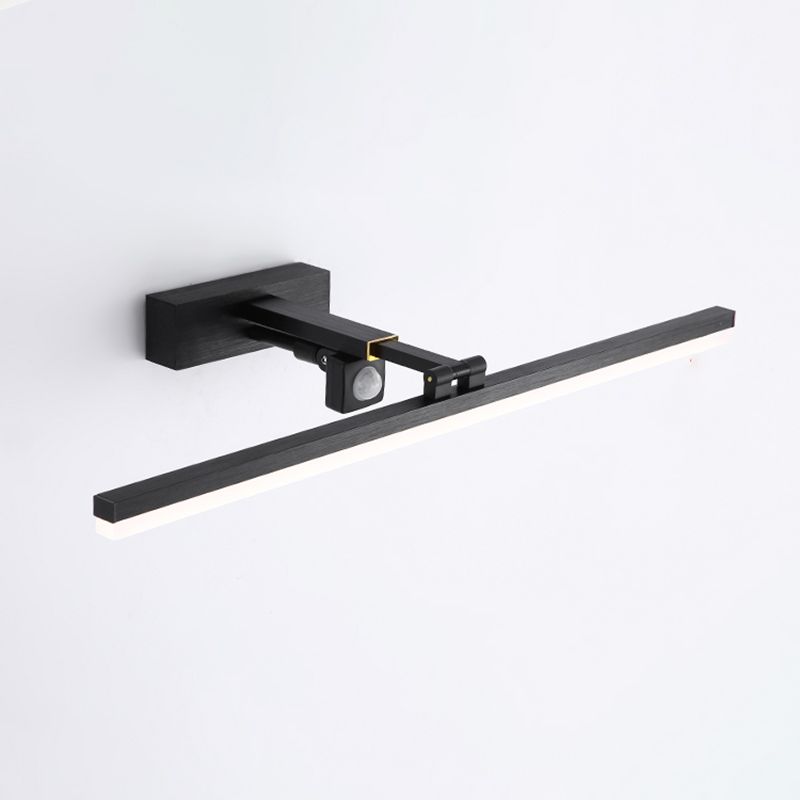 Contemporary Black Single Bathroom Vanity Light LED Bath Bar