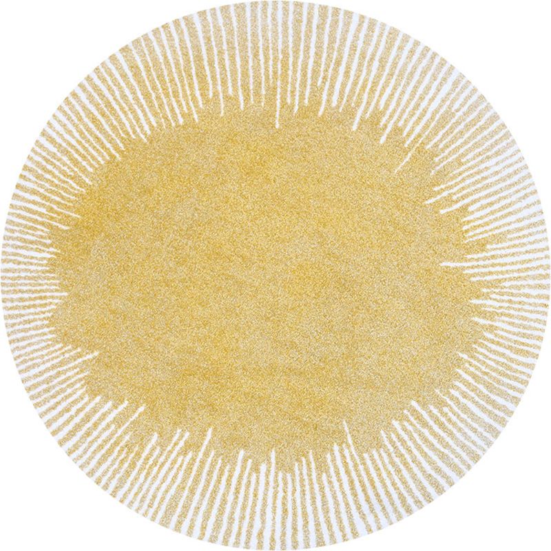 Yellow Contemporary Rug Polypropylene Abstract Printed Area Rug Anti-Slip Backing Washable Area Carpet for Bedroom