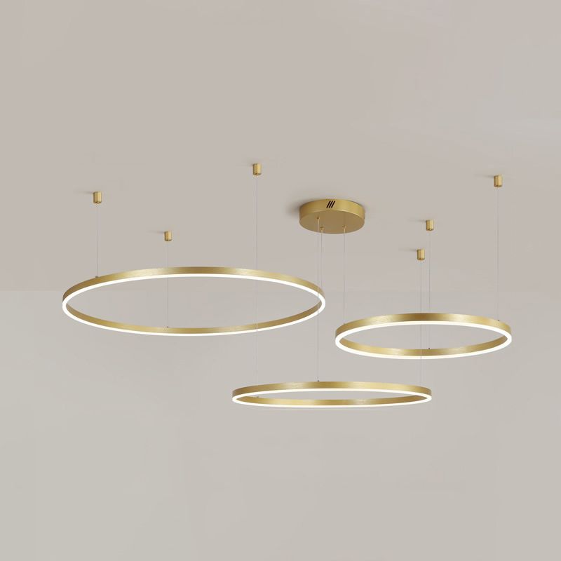 3/4/5 lampadario a cerchio a cerchio a cerchio Postmodern LED Gold LED Assorbimento Luce per soggiorno per soggiorno