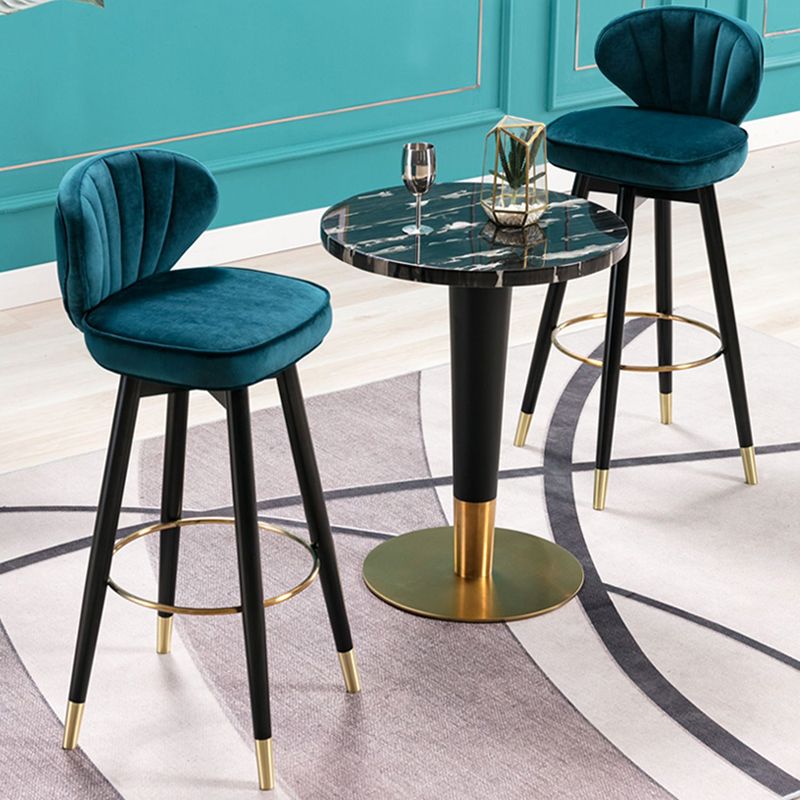 Black Modern Pub Table Set 1/3 Pcs Round Bar Table Set with 2 Stools