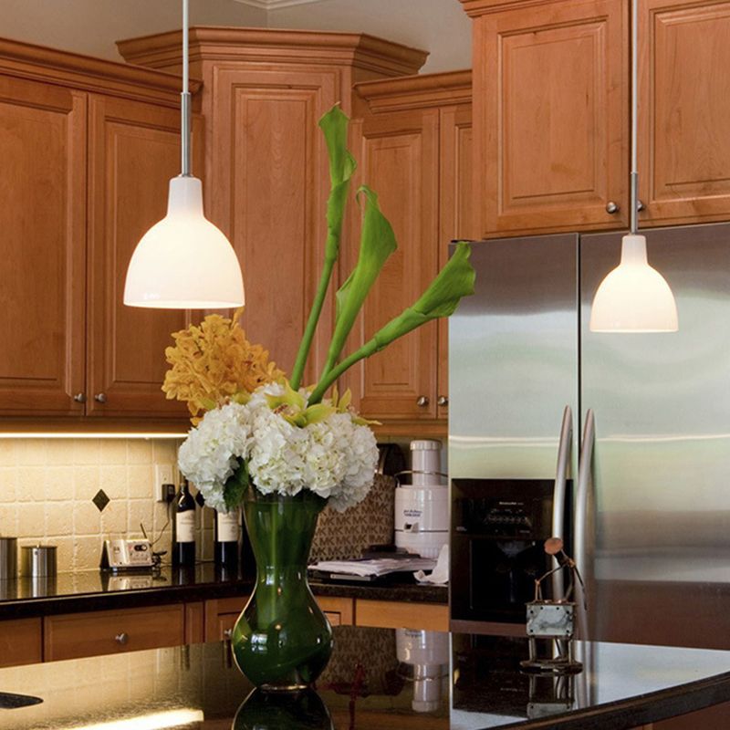 Wit 1 lichte bel hanger lamp Moderne minimalistische glashangende lamp keukengootsteen