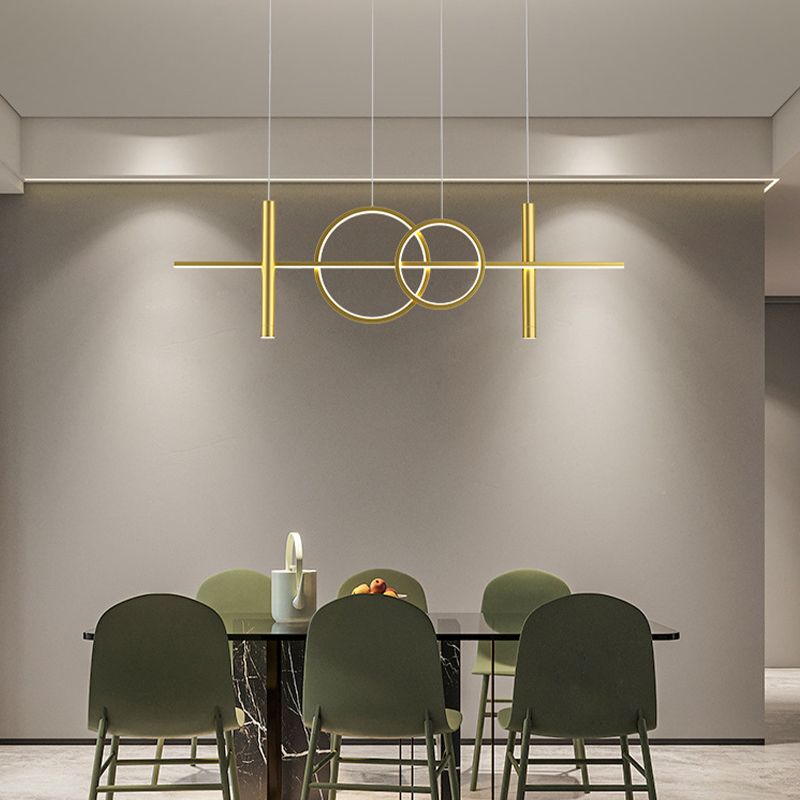 Acrylic Linear Island Light Contemporary Simplicity Hanging Lighting Fixtures for Restaurant