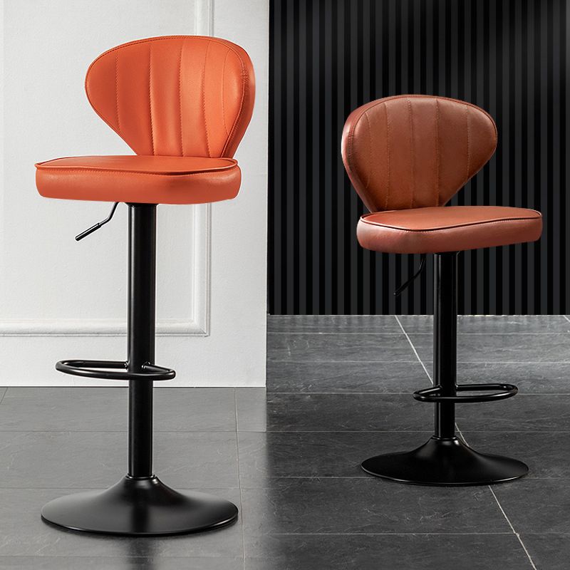 Home Swivel Adjustable Height Stool Modern Matte Finish Leather Barstool