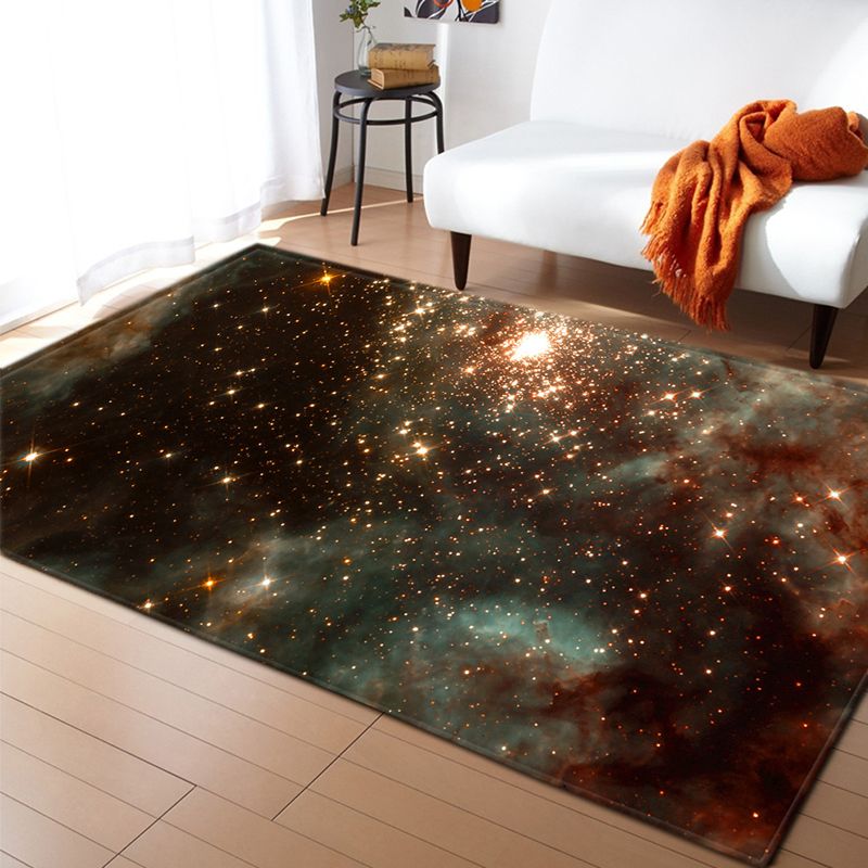 Navy Modern Area Tapijt Space Patroon Polyester Gebied Rug vlekbestendig vloerkleed voor thuisdecoratie