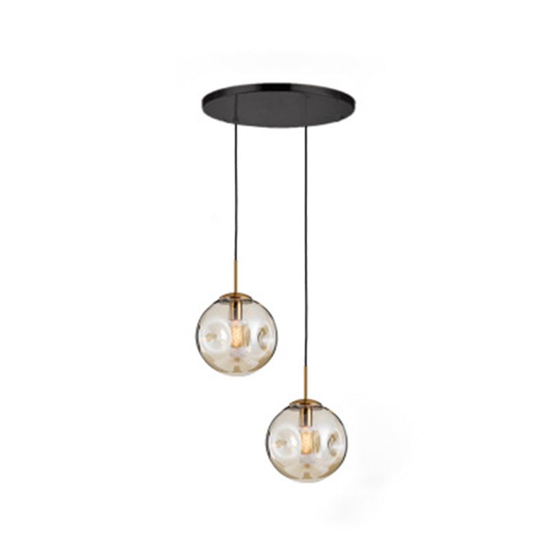 Moderne künstlerische Innenhängung Hängende Lampe mit Schmiedeeisen -Globus mit Glasschatten