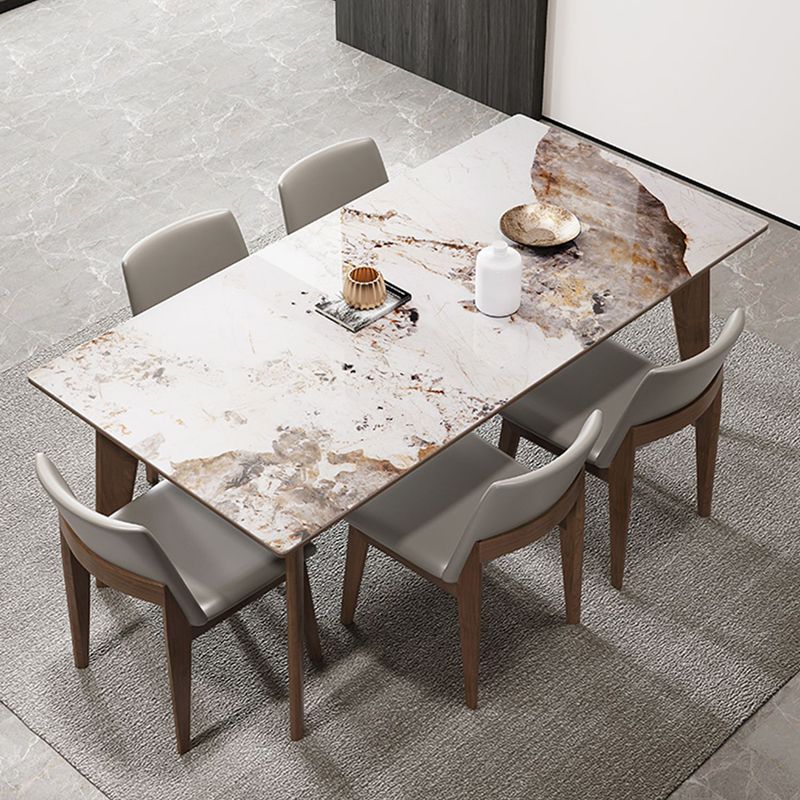 Rectangle Sintered Stone Table for Restaurant  Medieval Modern Table with 4 Legs