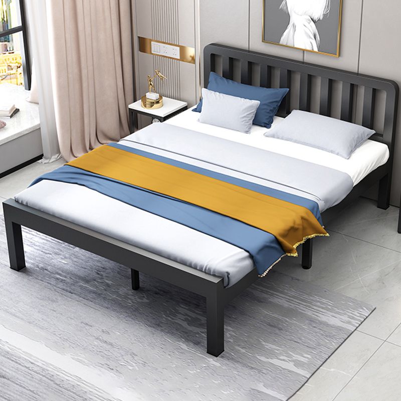 Contemporary Metal Bed Frame Solid Color Slat Bed with Custom Gold Legs