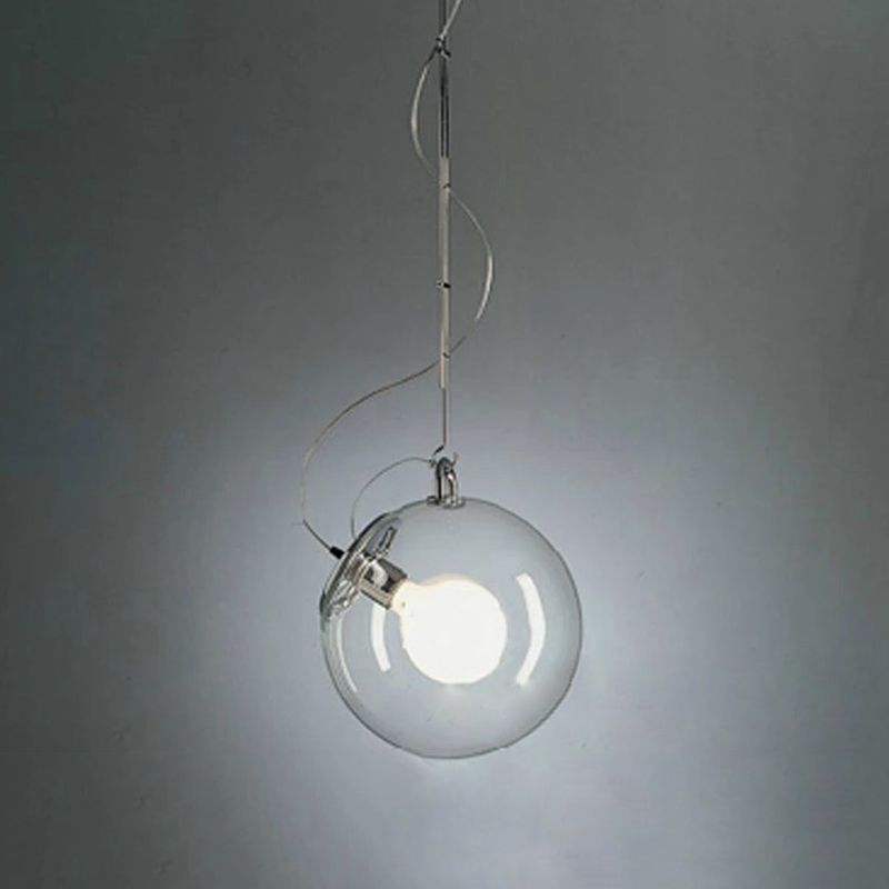 10 "/ 12" W Ball Flush Mount Light Simplicité Verre transparent 1 lumière chromée à chasse d'eau