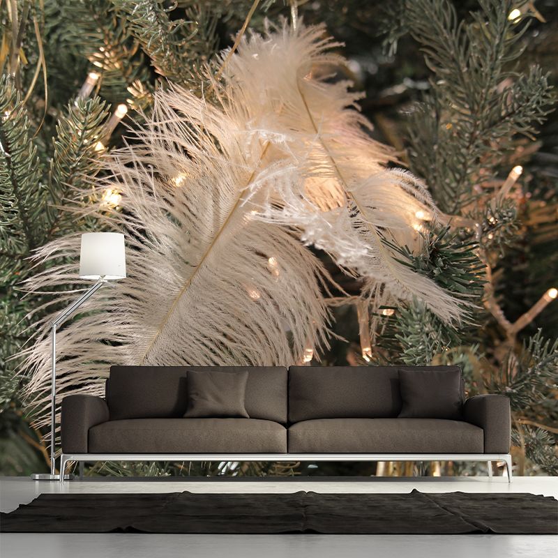 Plumage Wall Mural for Guest Room, Moisture Resistant, Personalized Size Available