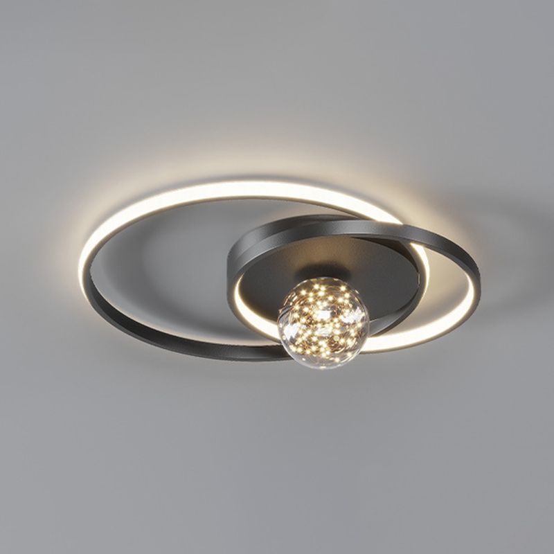 Plafonnier LED circulaire créatif moderne en aluminium à 3 lumières avec abat-jour en acrylique