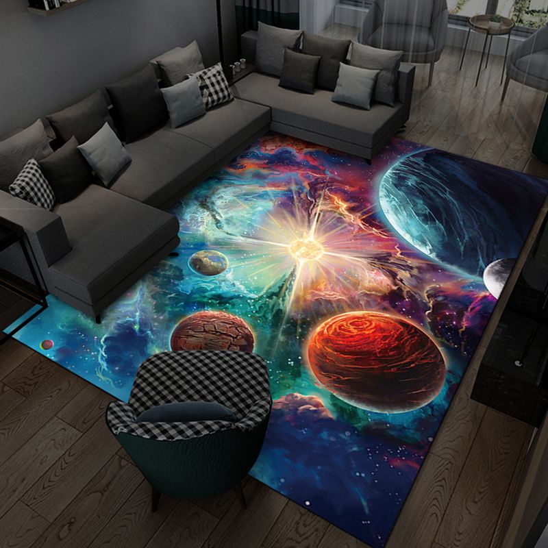 Purple Universe Carpet Polyester Modern Carpet Stain Resistant Area Carpet for Living Room