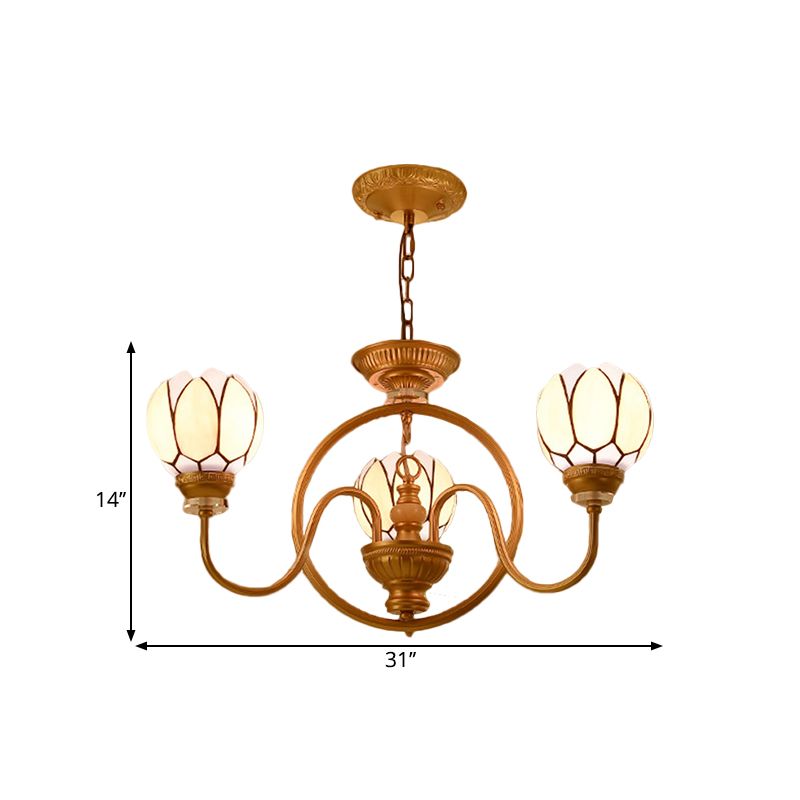 3/5 bulbi lampada da pranzo lampada lampada lampada a sospensione in oro con tonalità in vetro tagliato a mano