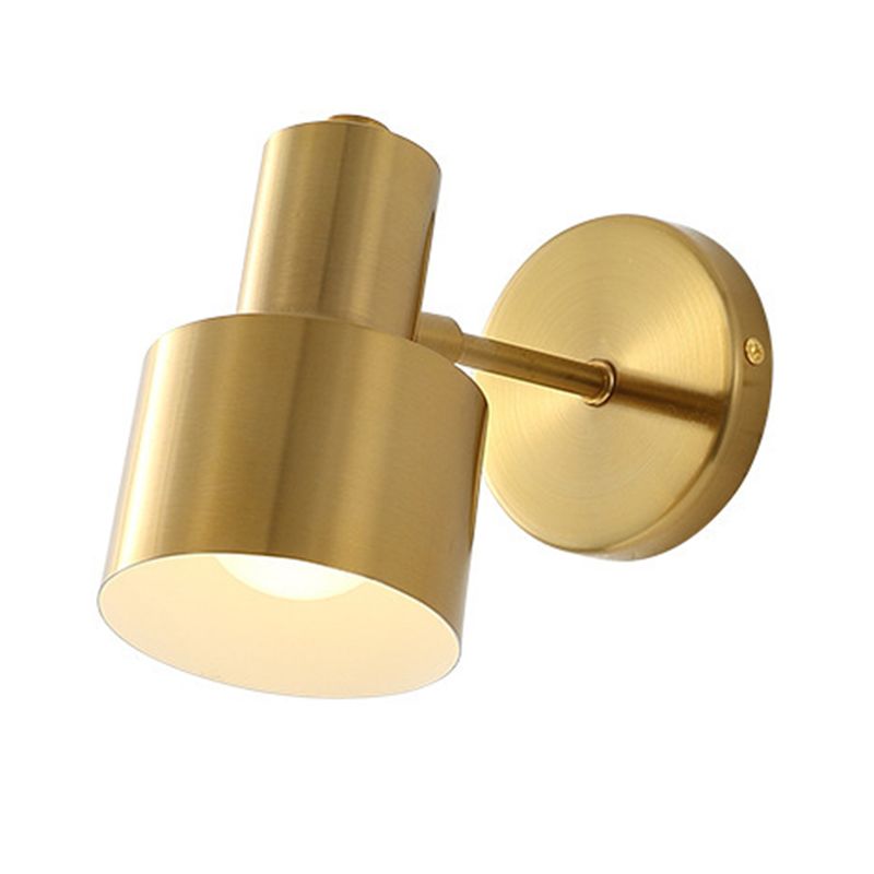 Drum Shape Metal Vanity Light Modern Style 1 Light Vanity Light Fixture in Brass