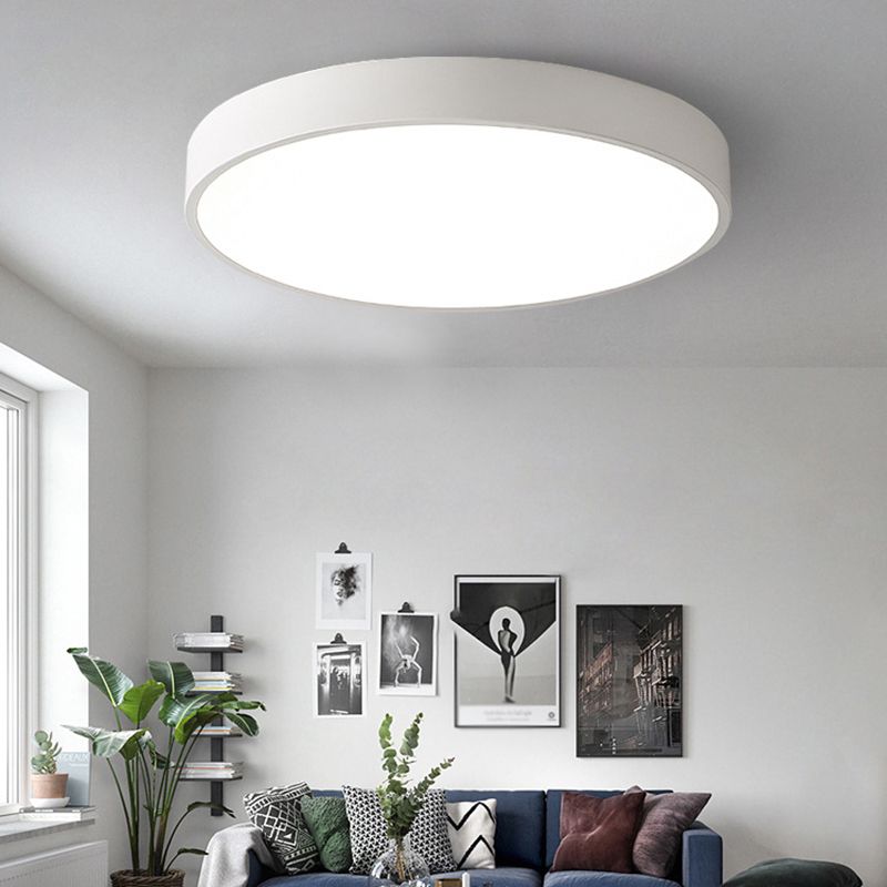 Thin Round Led Flush Mount Ceiling Light Modern Minimalist Macaron Style Aisle Balcony Bedroom Study Lamps