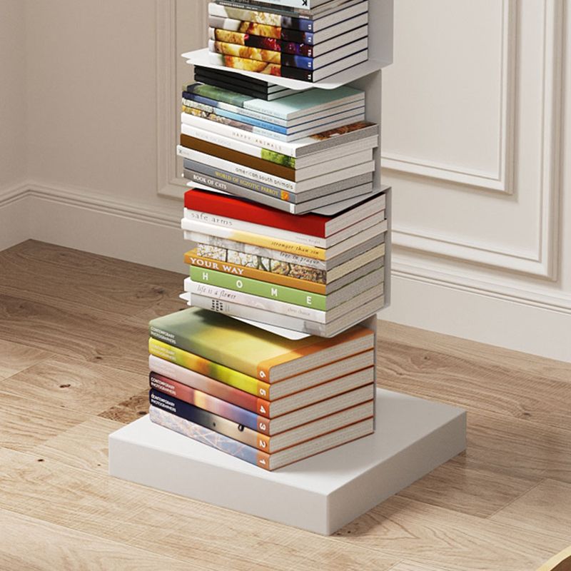 Contemporary Style Geometric Bookcase Vertical Closed Back Bookshelf