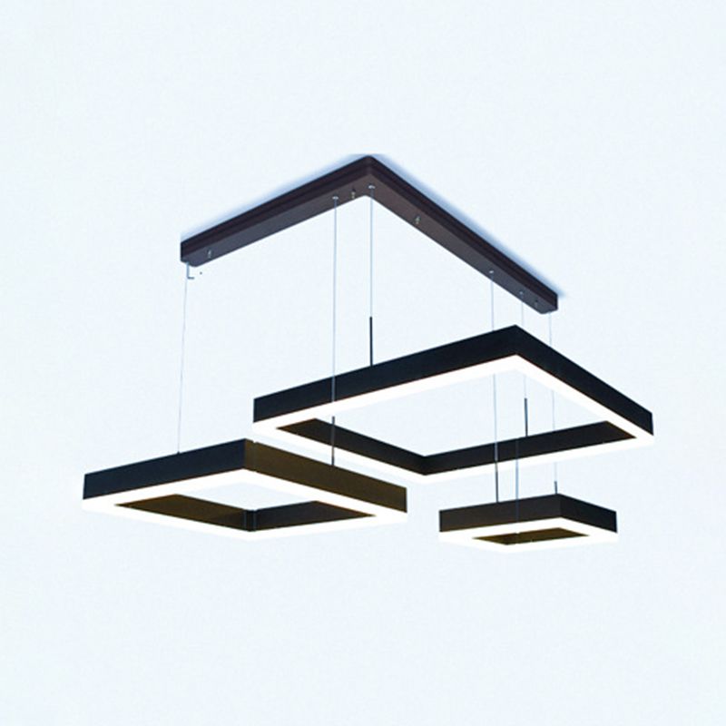 Lámparas de lámpara cuadrada moderna lámpara de metal 3 luces lámparas de lámpara