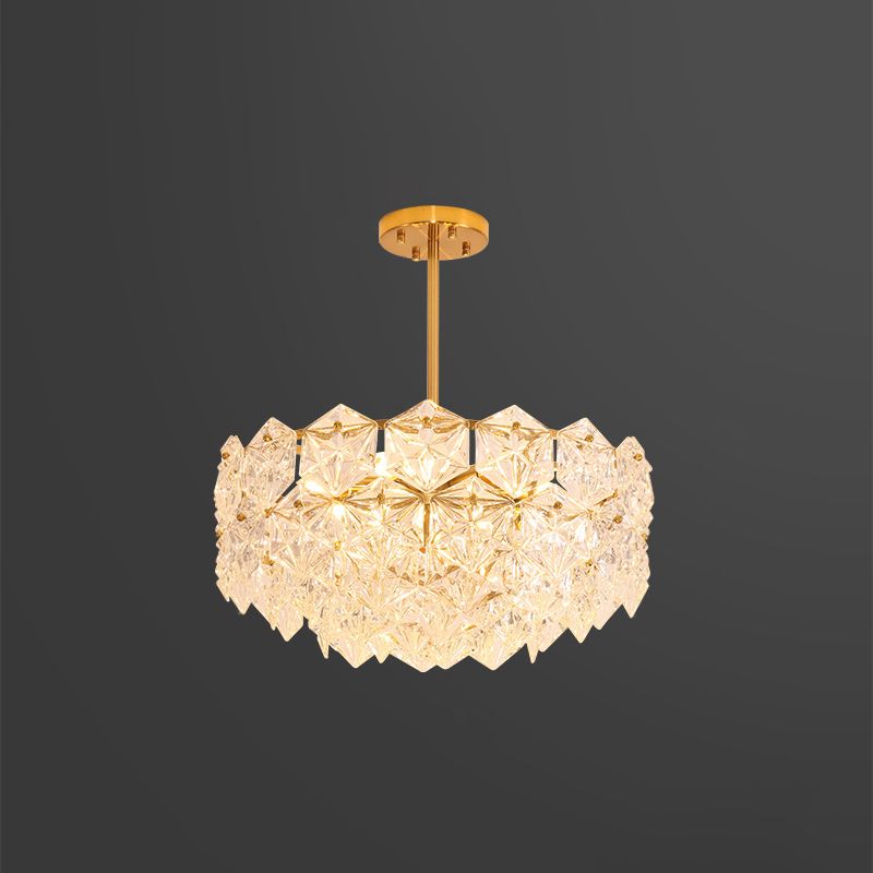 K9 Crystal Snowflake Shaped Chandelier Pendant Light Post-Modern Gold Hanging Light