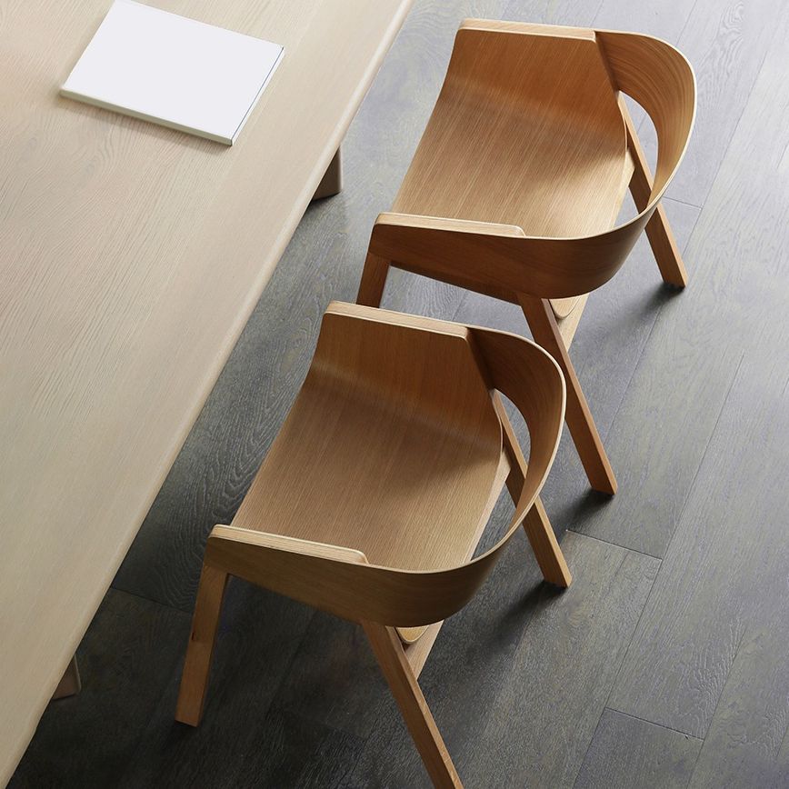 Traditional Wood Dining Arm Chairs Open Back Dining Side Chair for Restaurant Use