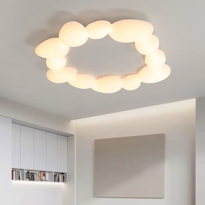 Nordic Flush Mount Plastic LED Ceiling Light Fixture for Bedroom