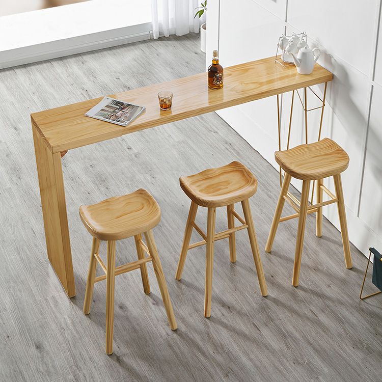 Rectangle Solid Wood Counter Set 1/2/3 Pieces Glam Counter Height Set in Natural