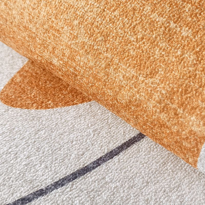 Novelty Shape Carpet Minimalist Contrast Panel Rug Polyester Washable Carpet with Non-Slip Backing