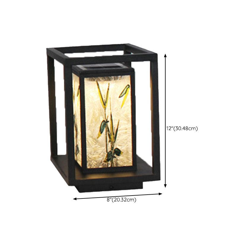 Modern Simple Metal Pillar Lamp Geometry Shape Solar Energy Pillar Light for Outdoor