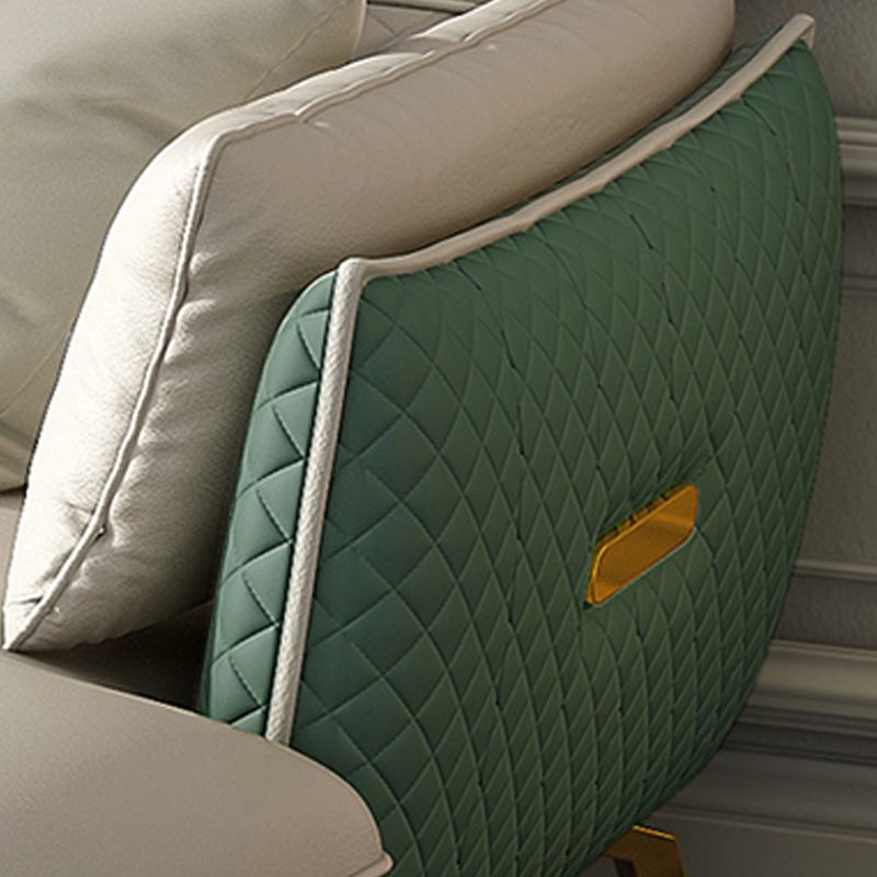 Genuine Leather Sectional Sofa 35.43" High Sofa with Cushion Back