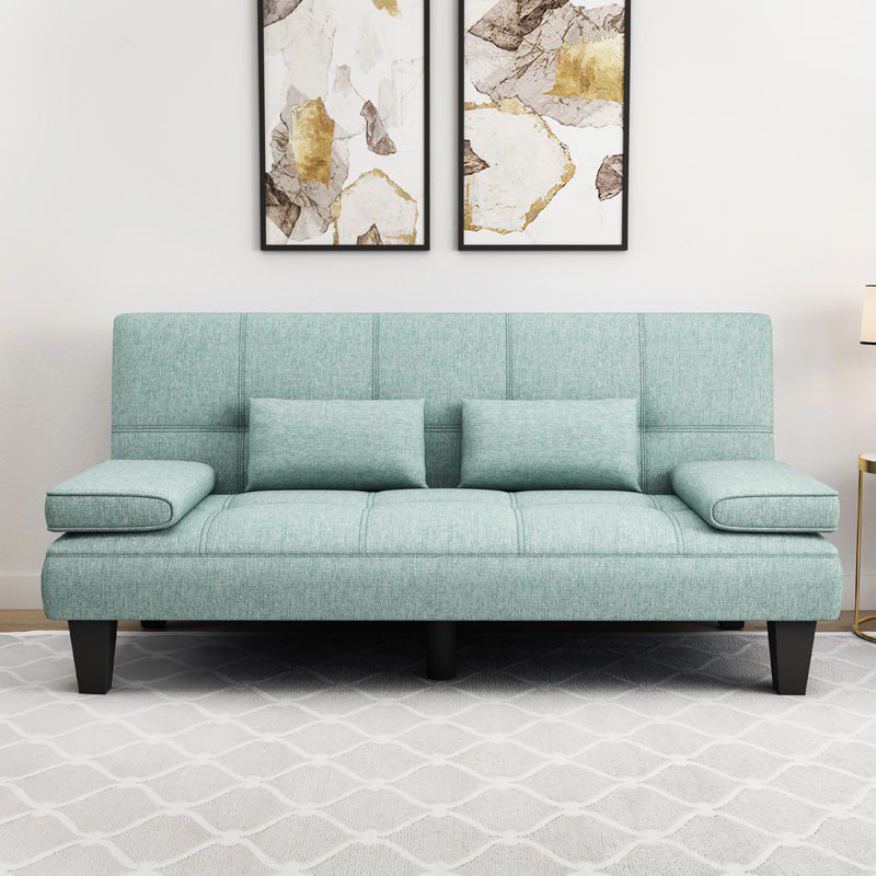 Contemporary Adjustable Sofa Convertible Sofa with Biscuit Back for Living Room