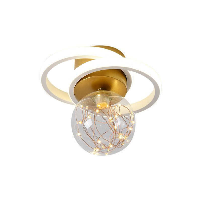 Modern Luxury Style Spherical Flush Mount Ceiling Light Fixtures Glass Ceiling Mount Chandelier