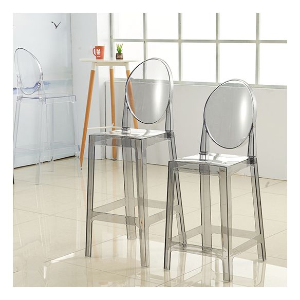 Scandinavian Design Plastic Counter Barstools Full Back Stools for Home