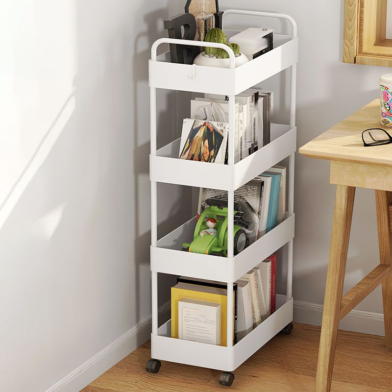 Contemporary Style Bookshelf with Casters Wheel Book Shelf for Home Office Study Room