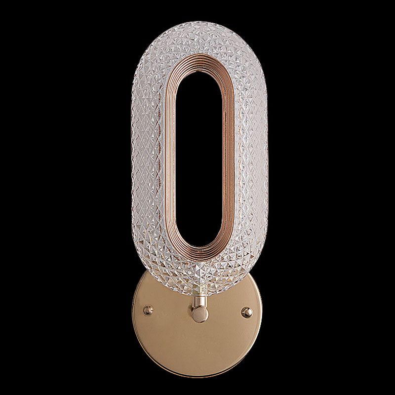 Nordic Circle Shade Wall Sconce Light, Luxury Acrylic Linear Sconce Light Fixture for Bedroom