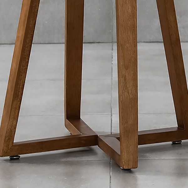 Round Contemporary Brown Solid Wood Coffee Table for Bedroom