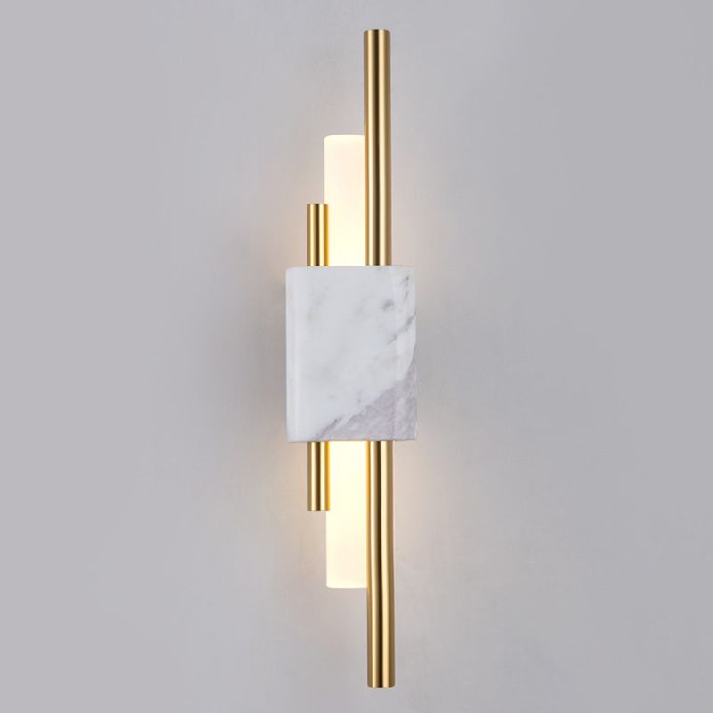 Post Modern Wall Sconce in Gold Marble & Acrylic LED Wall Mounted Fixture