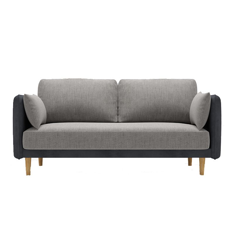 Square Arm Sofa 31.89" H Scandinavian Fabric Sofa with Pillows