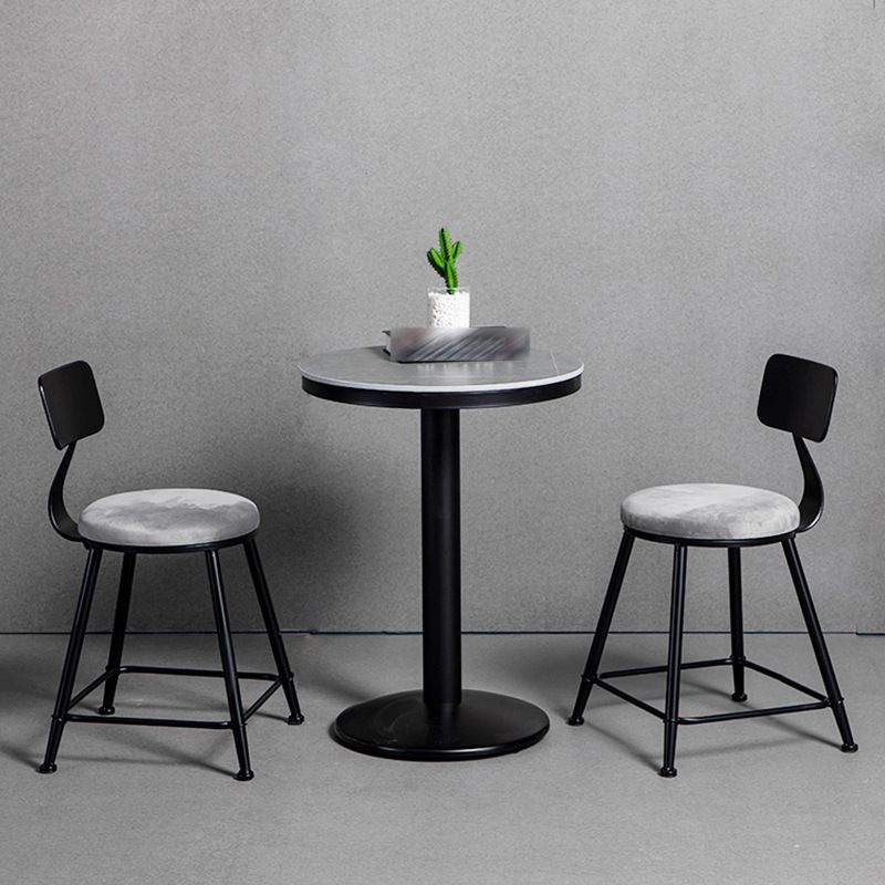Industrial Bar and Counter Stool Metal Stool with Black Base