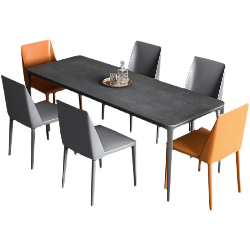Contemporary Sintered Stone Rectangle Table Set 1/4/7 Pieces Dining Set