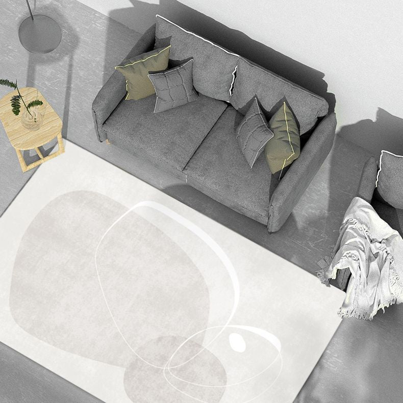 Apricot Tone Modern Indoor Rug Polyester Abstractic Print Carpet Easy Care Rug for Home Decoration