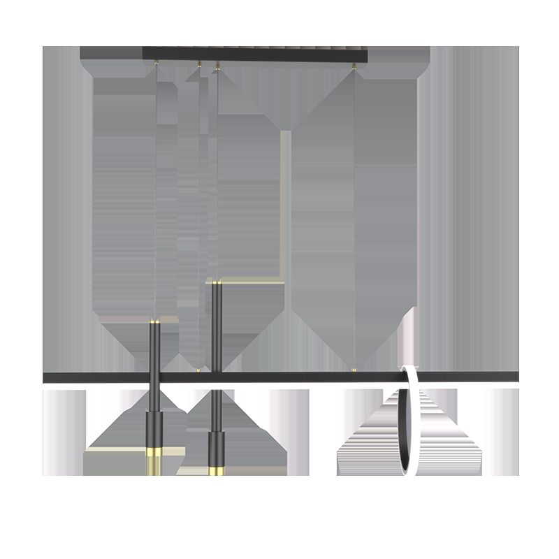 Modern Kitchen Pendant Lights Geometric Chandelier Lighting Fixtures with Acrylic Shade