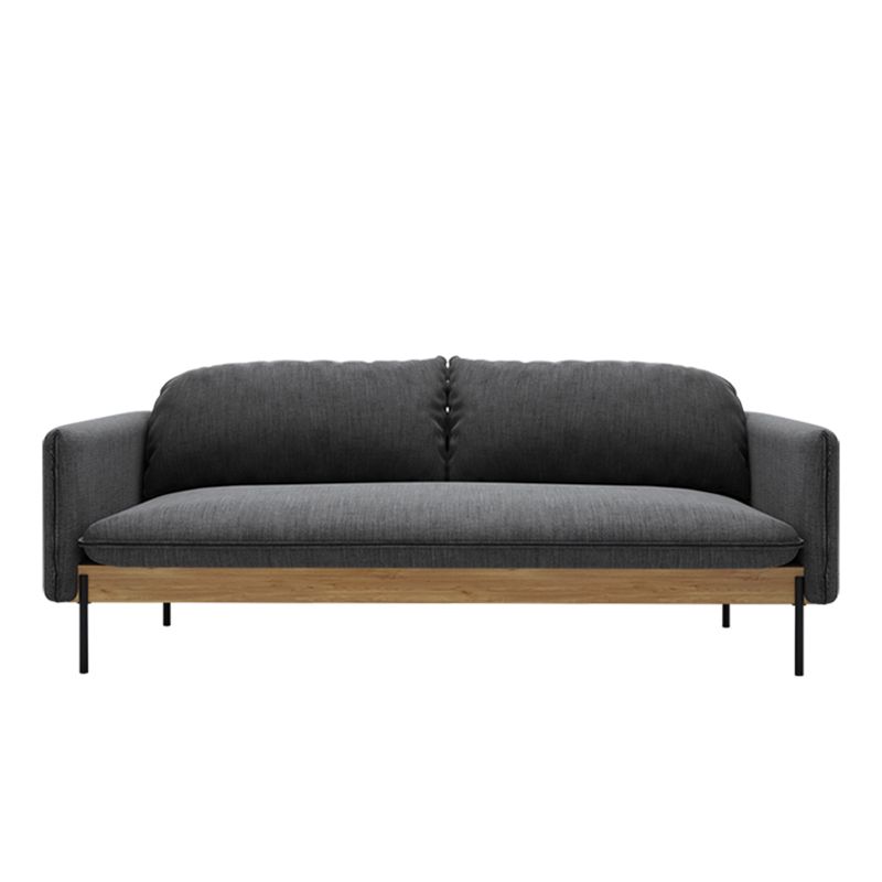 31.5" H Contemporary Solid Color Linen Square Arm Sofa for Living Room