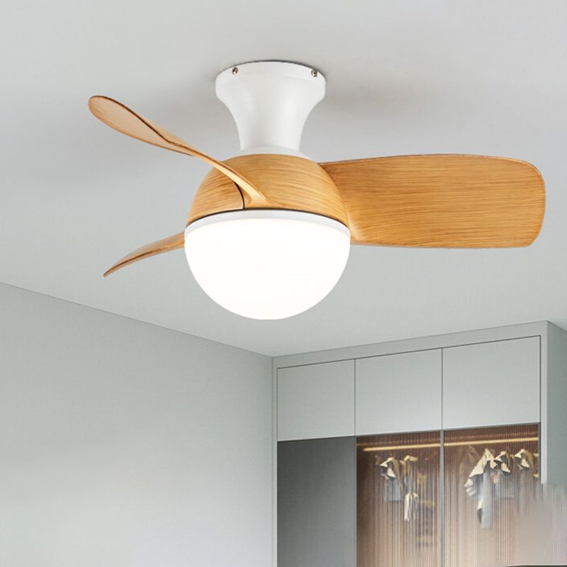 Ventilateur de plafond léger métal nordique LED Plafond monture à coucher pour chambre à coucher
