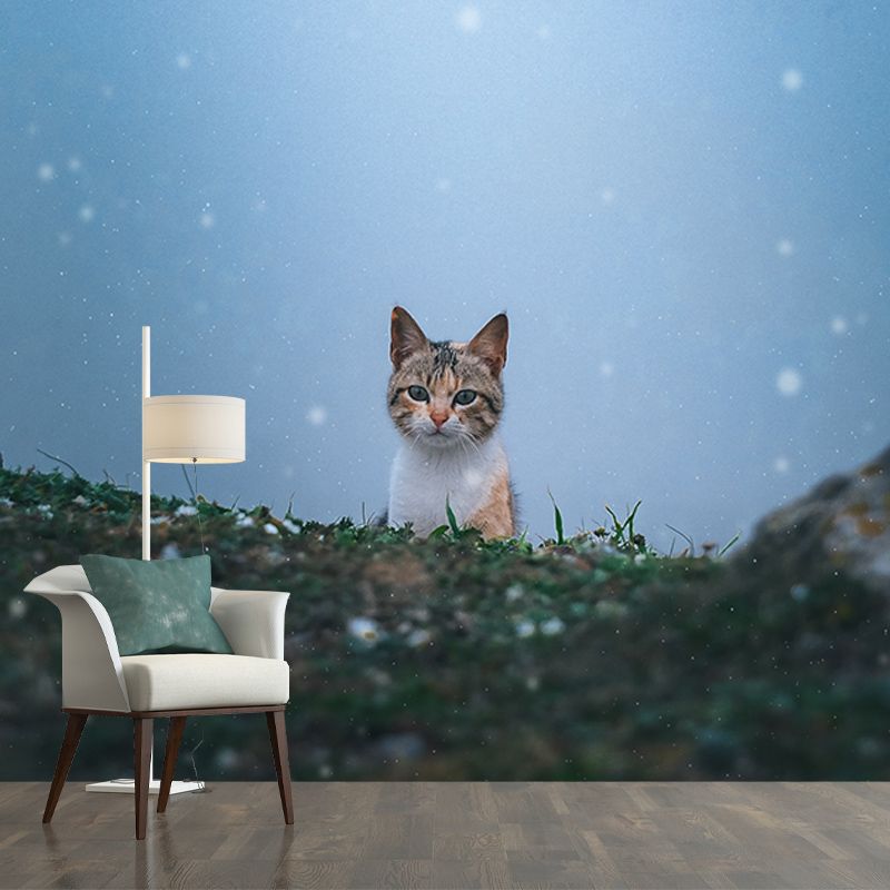 Modern Photography Mural Wallpaper Cute Cats Living Room Wall Mural