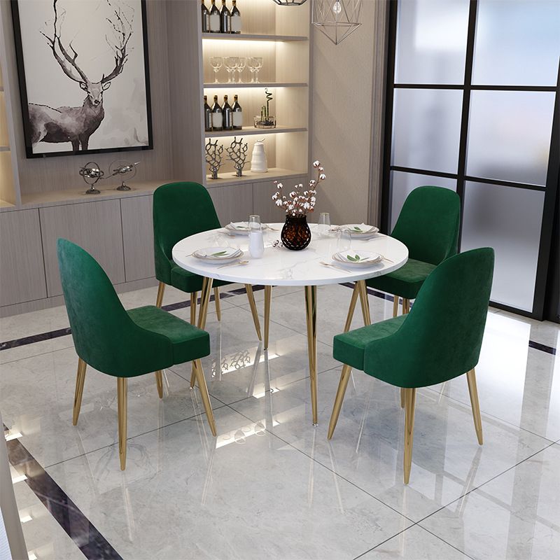 Nordic Glam Round Sintered Stone Table Set 1/3/5/7 Pieces Dining Set