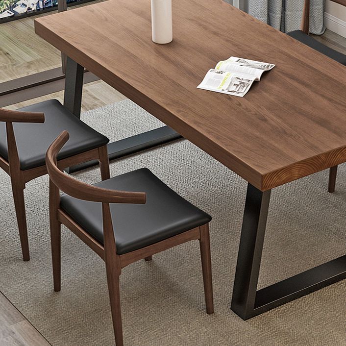 Solid Wood Dining Table Contemporary Dining Table with Sled Base