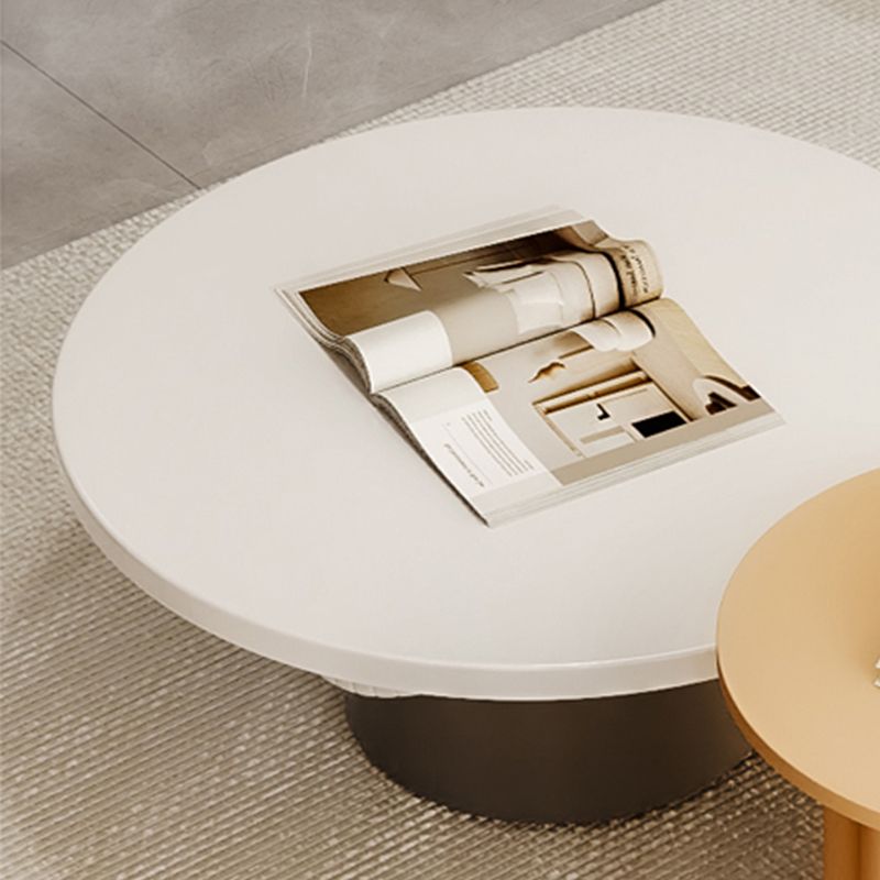 Contemporary Cocktail Table Round Pedestal Wood Coffee Cocktail Table