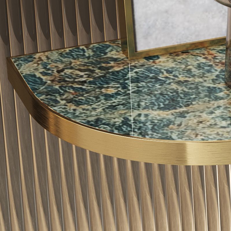Glam Free Form Console Table with Stainless Steel Bracket for Hall