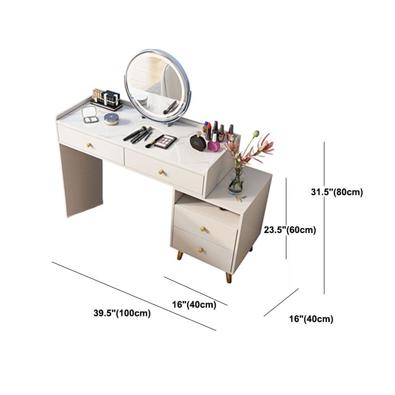 Contemporary Vanity Dressing Table 4 Drawer Wooden Vanity Desk
