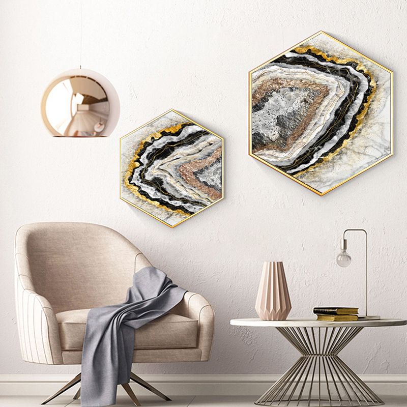 Soft Color Marble Look Canvas Nordic Style Textured Wall Art Decor for Living Room
