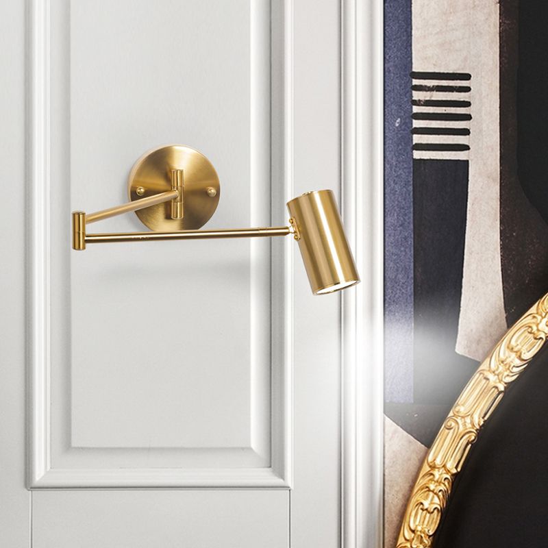Modern Style Swing Arm Wall Sconce Metal Wall Light for Bedroom